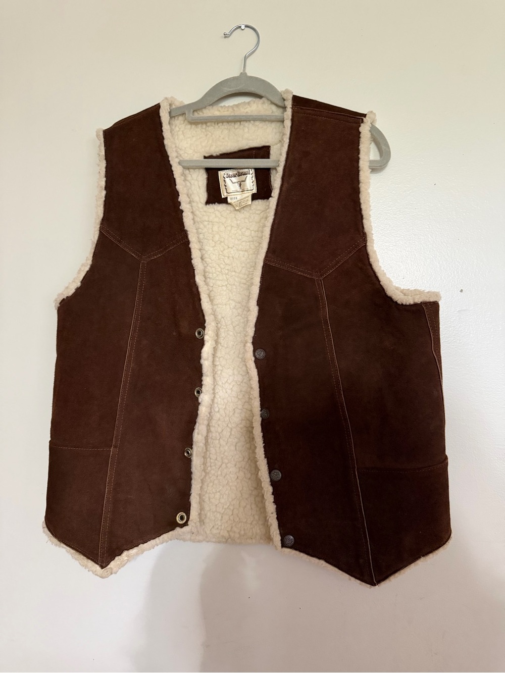 Men's Brown Suede Sherpa-Lined Vest - Cozy Layering Vest